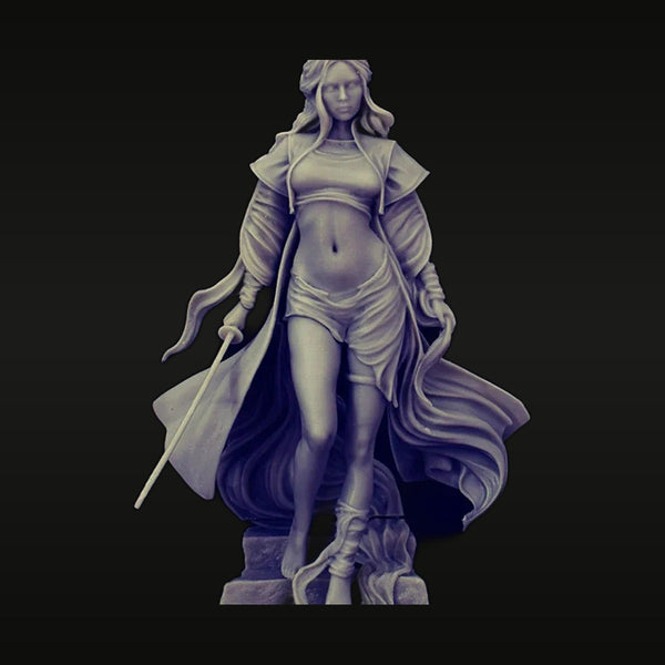 Fantasy Sorceress Woman Wand Cape Stylized Resin Figure Kit