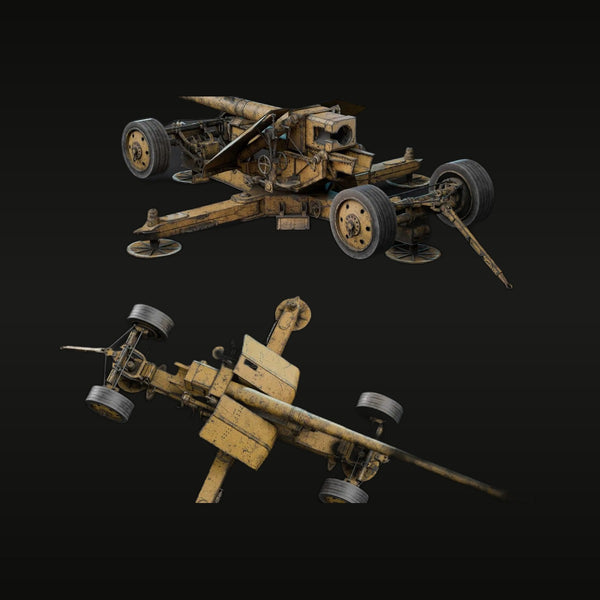 WWII German 12.8cm Pak 44 Anti-Tank Gun with Trailer 1/35 Resin Kit