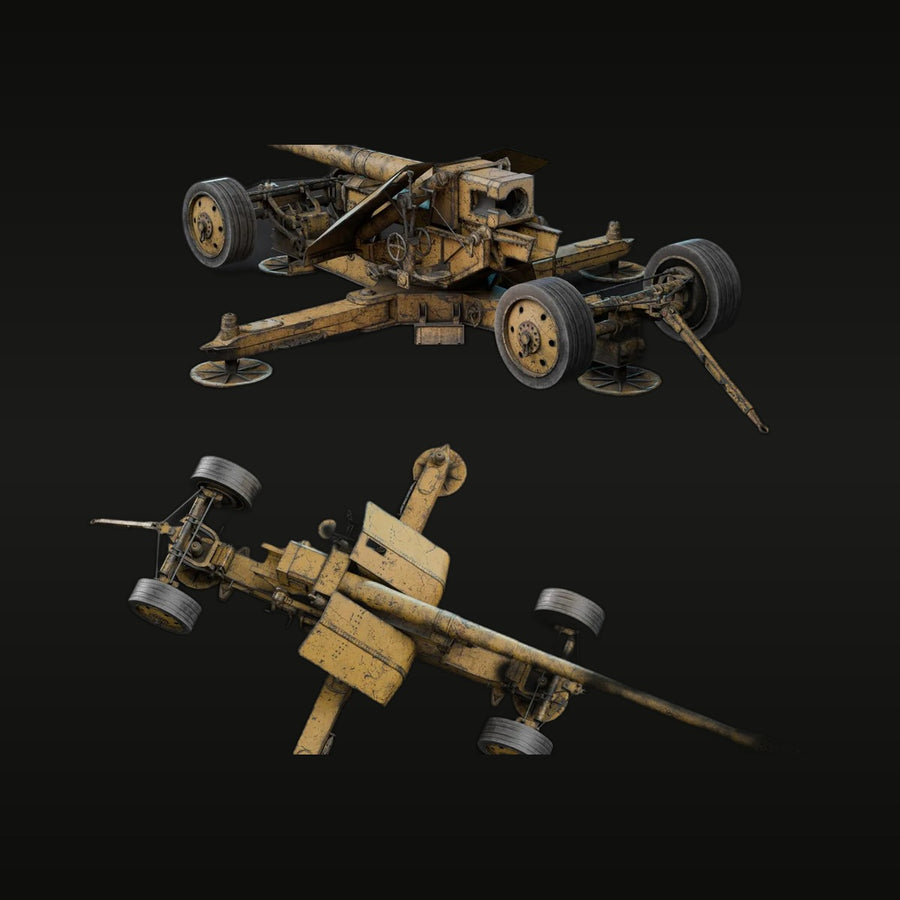 WWII German 12.8cm Pak 44 Anti-Tank Gun with Trailer 1/35 Resin Kit - unpainted resin model kit