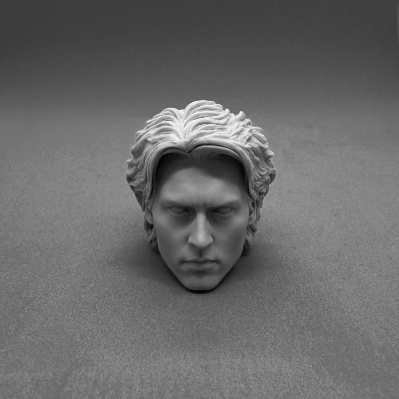 Male Character Head with Pompadour Hairstyle 1/6 Resin Bust Kit - resin model view 4