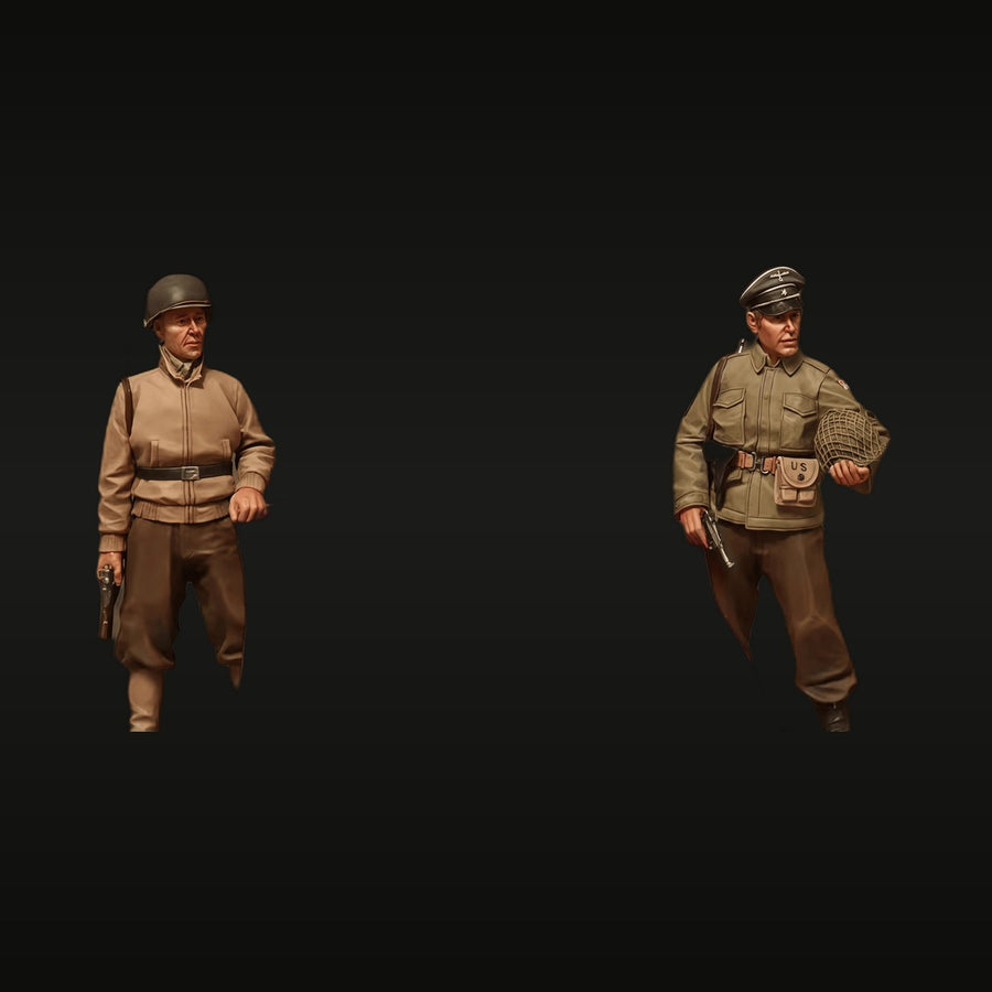 WWII American Infantry Officer and Soldier Set 1/35 Resin Figure Kit - unpainted resin model kit