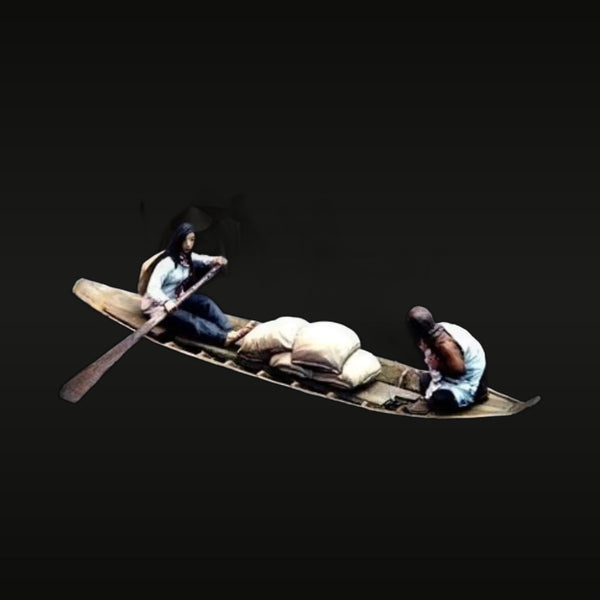 Vietnam War Sampan with Crew 1/35 Resin Diorama Kit