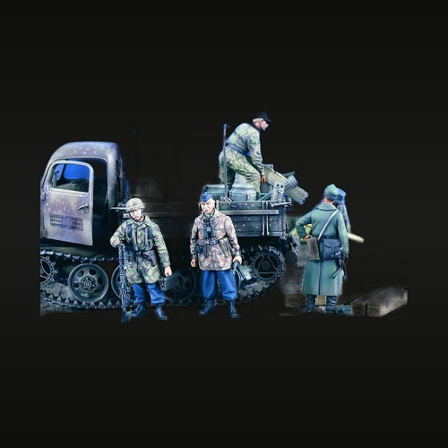 WWII German Fallschirmjäger MG Team 1/35 Resin Diorama Set