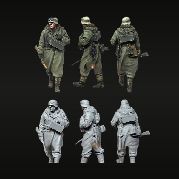 WWII German Wehrmacht Soldier with MP40 1943 1/35 Resin Figure Kit