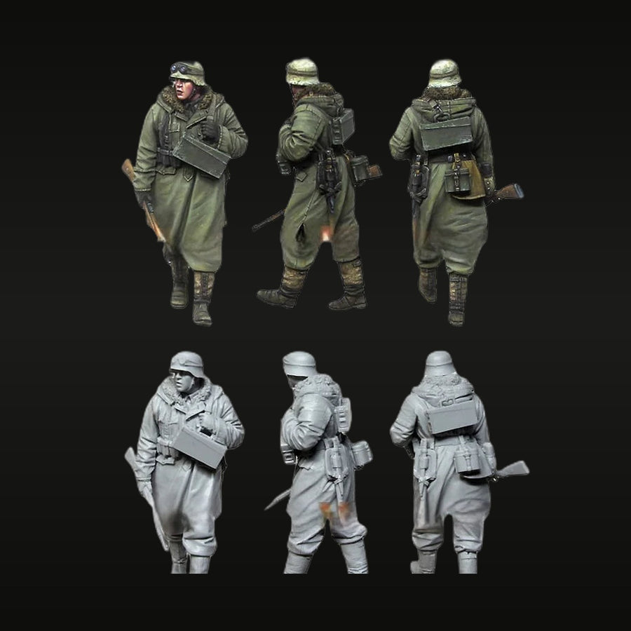 WWII German Wehrmacht Soldier with MP40 1943 1/35 Resin Figure Kit - unpainted resin model kit