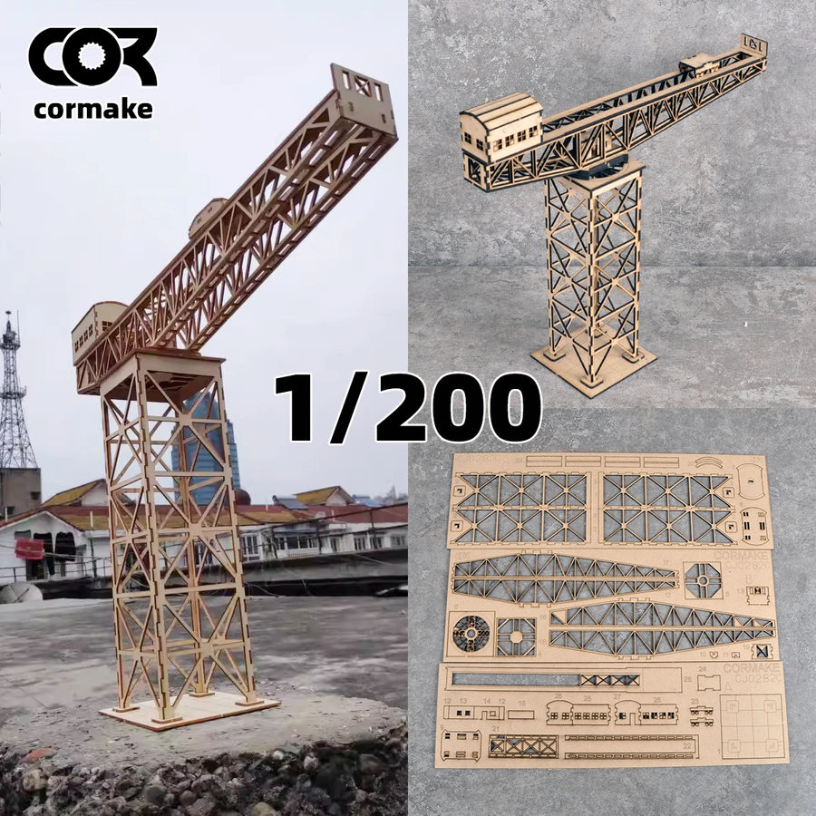 Assembly Architectural Model Sand Table Dock Naval Base Tower Crane Diorama Scale Model Kit 1/200