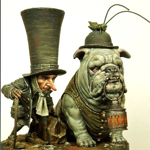Steampunk Fantasy Gnome & War Bulldog Diorama Set 54mm Resin Figure Kit