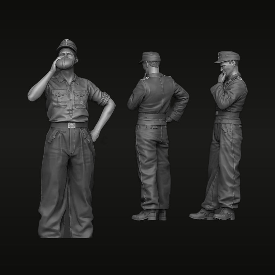 WWII German Soldiers at Rest 1/35 Resin Figure Set (3) - unpainted resin model kit