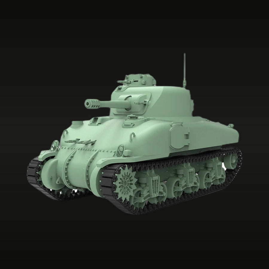 WWII US M4A1 Sherman Medium Tank 1/56 Resin Vehicle Kit - unpainted resin model kit