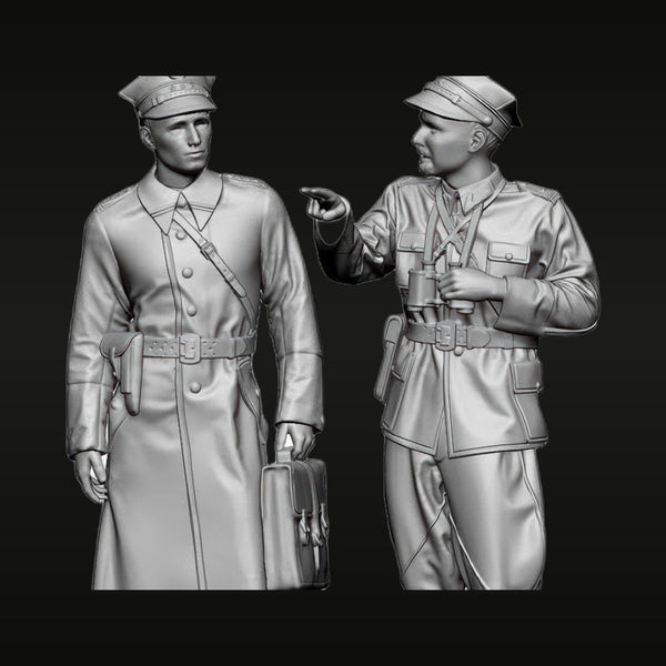 WWII Polish Officers 1939 2-Figure Set 1/35 Scale Resin Figures