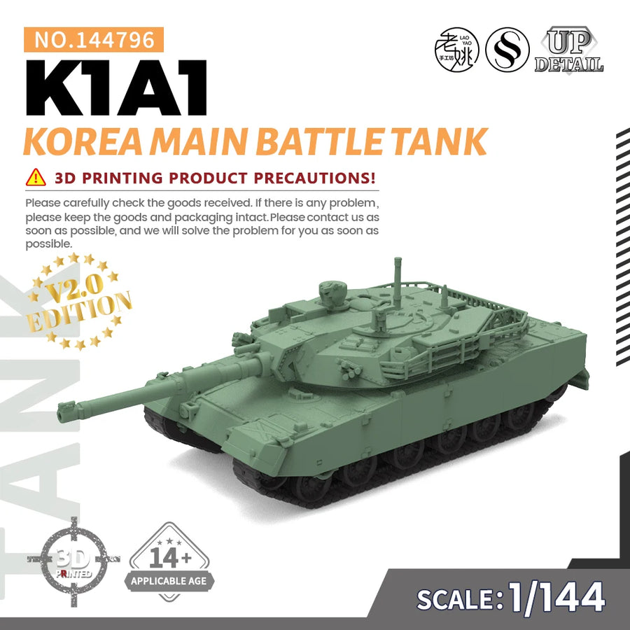 1/144 1/200 1/350 1/700 MRY-SFW SS796 Military Model Kit Korea K1A1 Main Battle Tank Miniature Static War Games