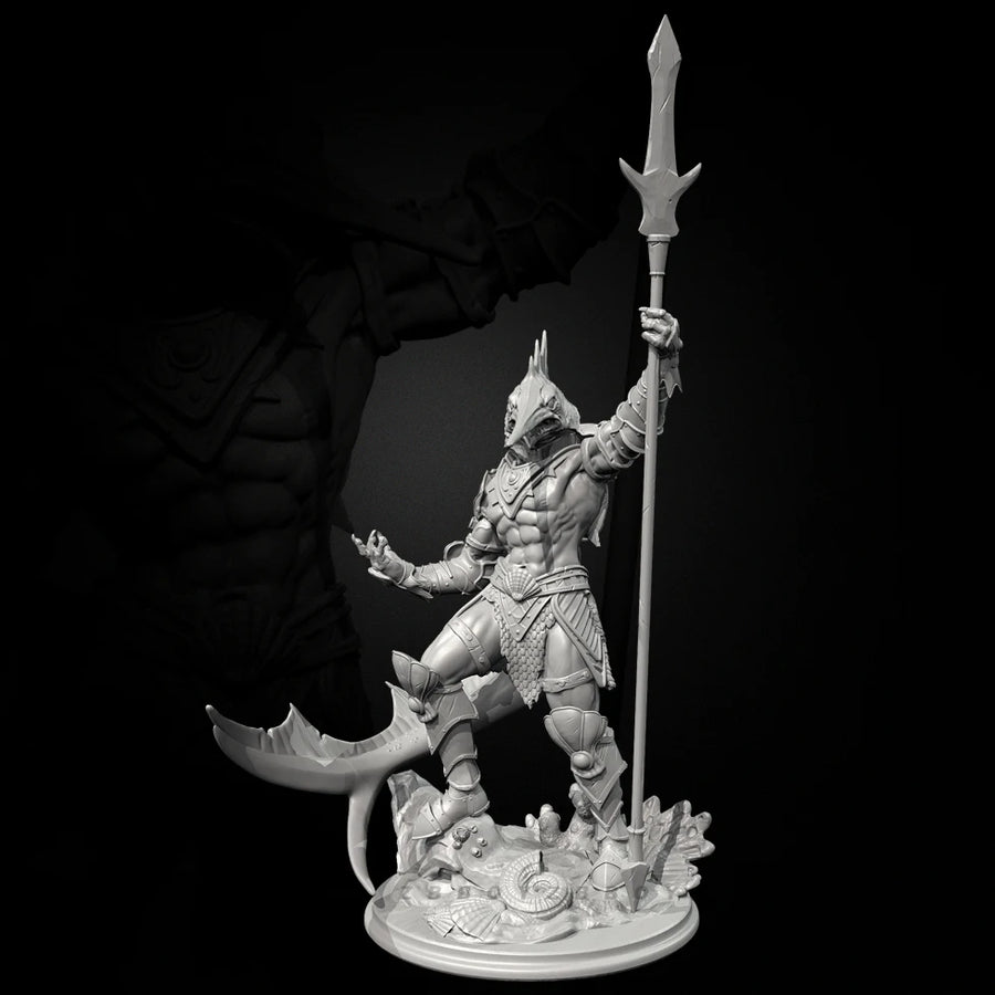 Fantasy Female Dragon Knight Warrior with Spear 38mm Resin Figure Kit - resin model view 3