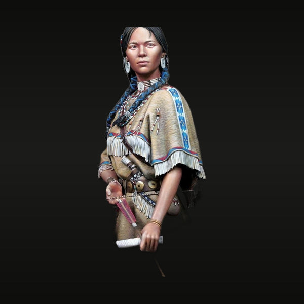 Native American Woman Warrior with Tomahawk 1/10 Resin Bust