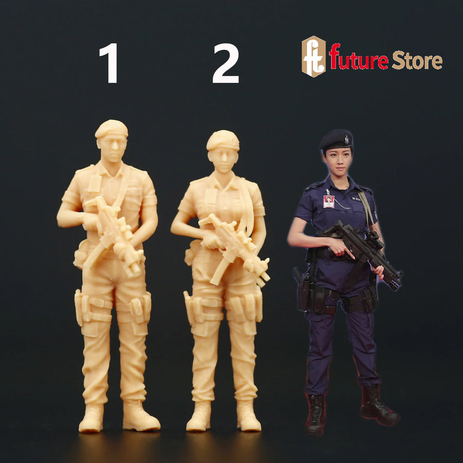 Modern Female Tactical Operator with M4 Carbine 1/35 Resin Figure Kit - resin model view 2