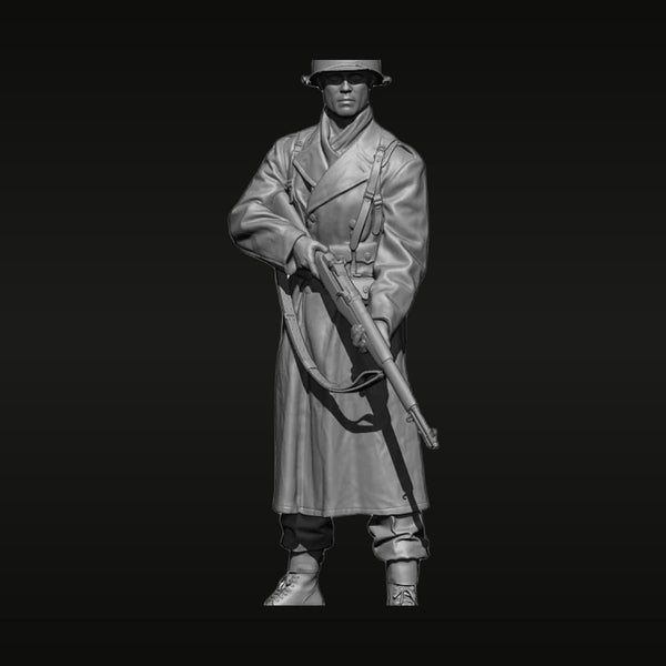 WWII US Soldier with M1 Garand and Overcoat 1/16 Resin Figure Kit