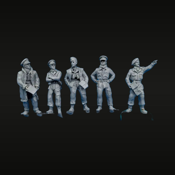 WWII British Desert Command Group 5-Figure Set 1/72 Resin Kit