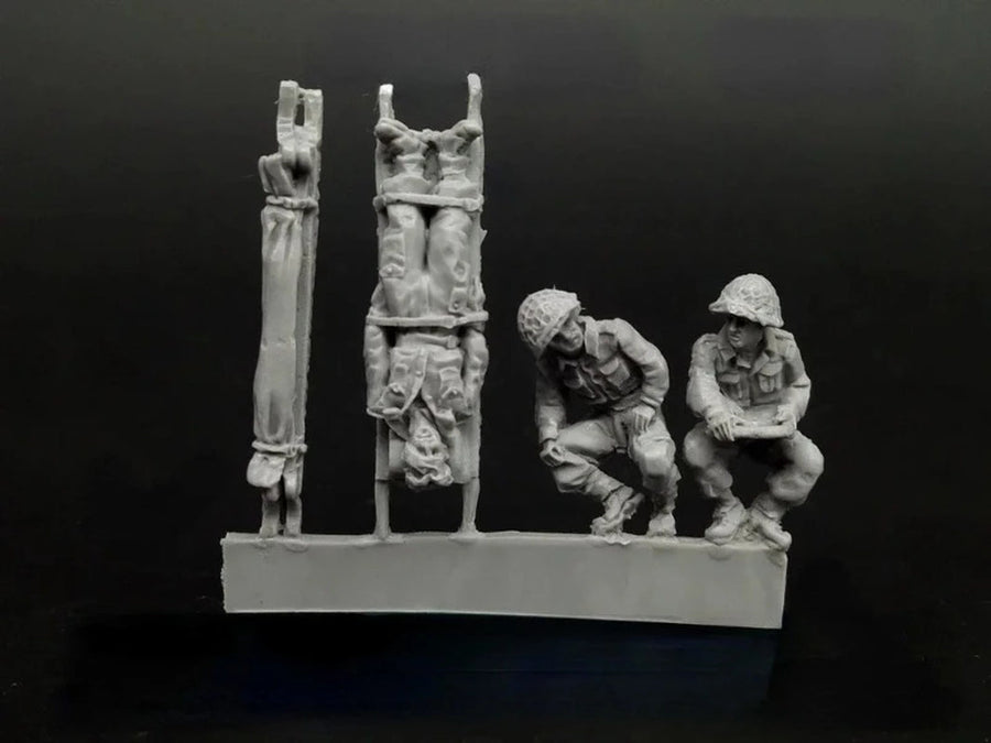 WWII US Infantry Combat Team 4-Figure Set 1/72 Resin Kit - unpainted resin model kit