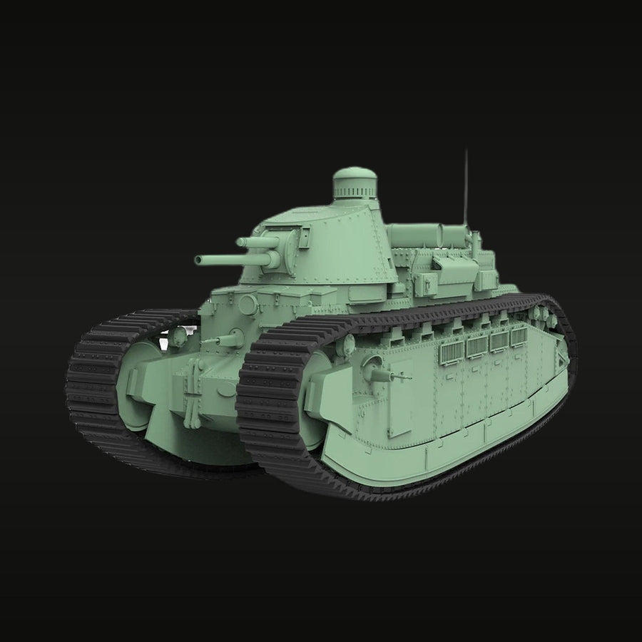 Interwar French FCM 2C Heavy Tank 1/35 Resin Vehicle Kit - unpainted resin model kit