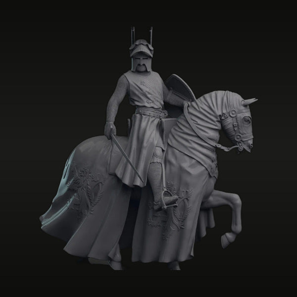 Medieval Knight on Horseback with Lance - 1/24 Resin Figure Kit