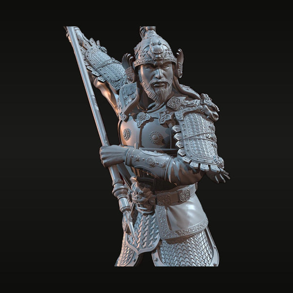 Ancient Chinese General with Halberd 115mm Resin Figure Kit