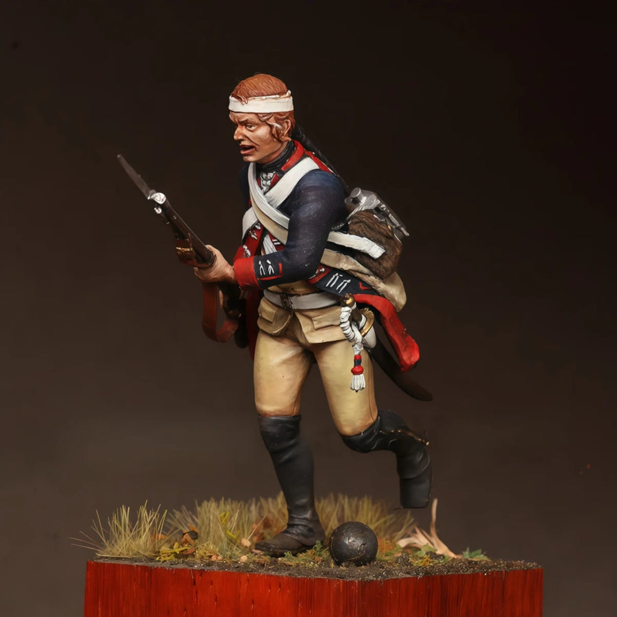 American Revolutionary War Continental Soldier with Bayonet 54mm Resin Figure Kit - resin model view 5
