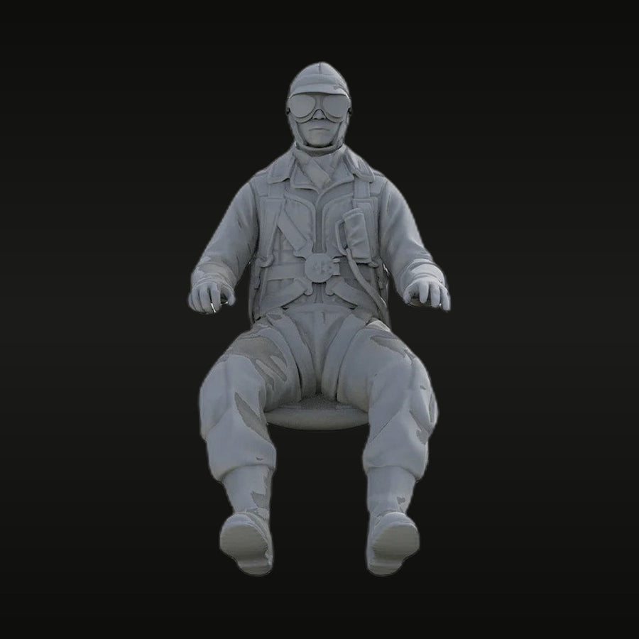 WWII Japanese Fighter Pilot on Ejection Seat 1/32 Resin Figure Kit - unpainted resin model kit