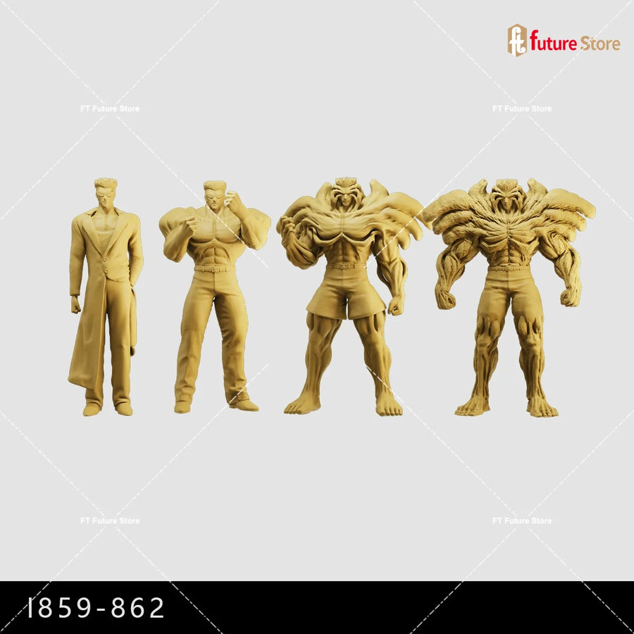 Anime Boy Spiky Hair Dynamic Jumping Pose 1/64 Resin Figure Kit - resin model view 4