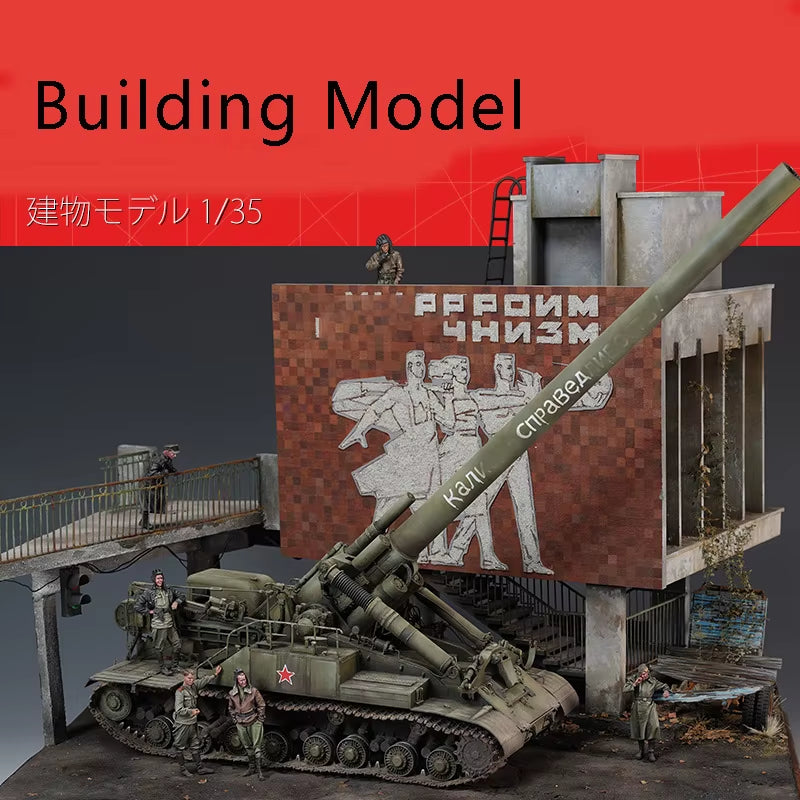 Soviet Industrial Complex Diorama Terrain Set 1/35 Resin Kit - resin model view 2