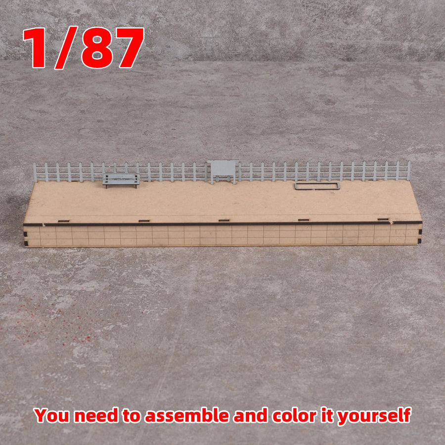 Assembly Architectural Sand Table Train Railway Residence Dwelling Railway Station Platform Diorama Scale Model Kit 1/87