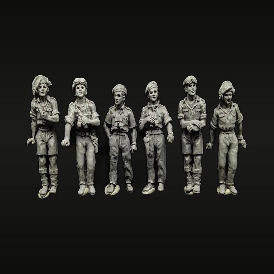 WWII British Tropical Infantry Set 6 Figures 1/72 Resin Kit - unpainted resin model kit