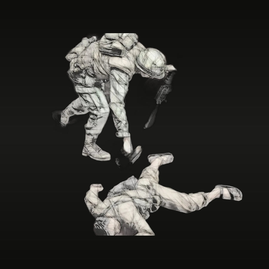 Modern US Combat Soldier Two-Figure Set 1/35 Resin Figure Kit - unpainted resin model kit