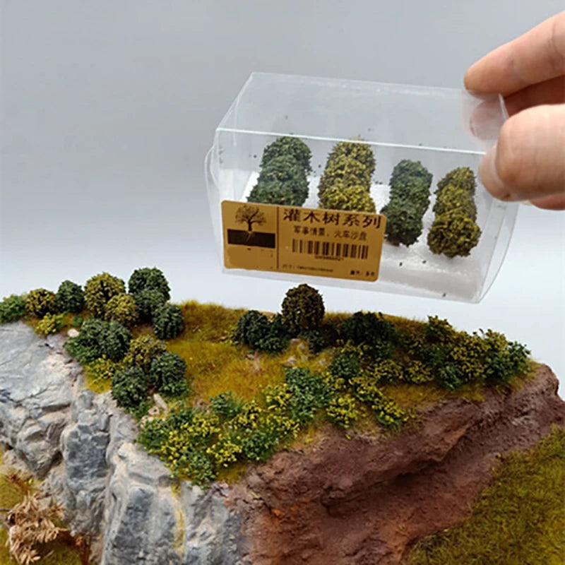 Military Scene Bush Train Railway Construction Tree Sand Table Tree Diy Diorama Material Set 1/35 1/72