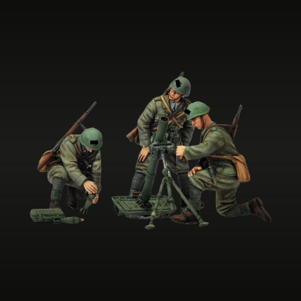 WWI German Mortar Crew Set of 3 Soldiers 1/35 Resin Figure Kit