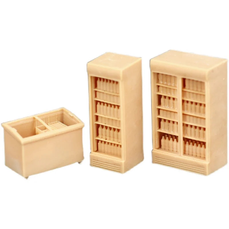 C013 Cola Freezer 1/64 1/87 Old-Fashioned Refrigerator Miniature Figure Model Props Creative Photography Display Collection