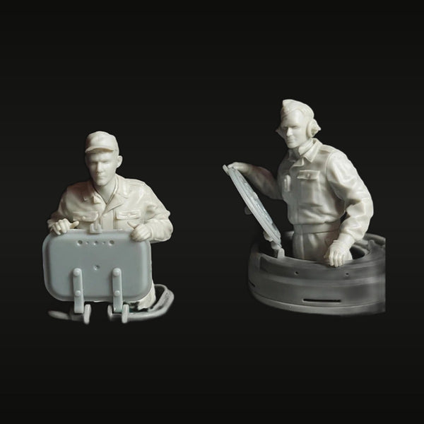 WWII German Panzer Crew Commander in Turret Hatch 1/35 Resin 2-Figure Kit