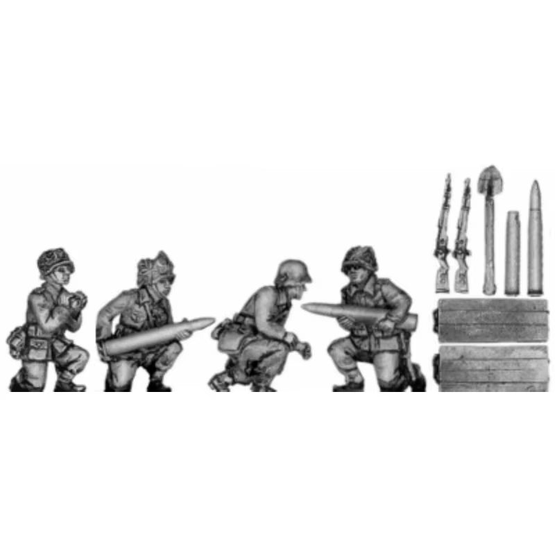 WWII German Wehrmacht Artillery Crew with Gun 1/72 Resin Kit - resin model view 2