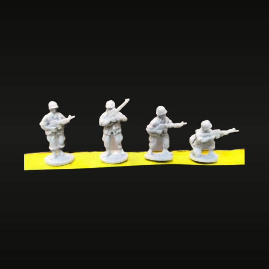 WWII US Infantry 4-Figure Fire Team Set 1/72 Resin Kit - unpainted resin model kit