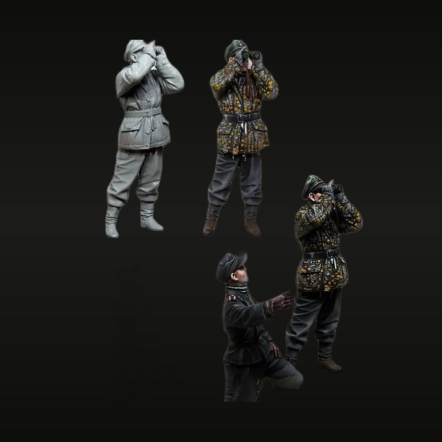 WWII German Officers & Panzer Crew Group 1/35 Resin Figure Set Kit - unpainted resin model kit