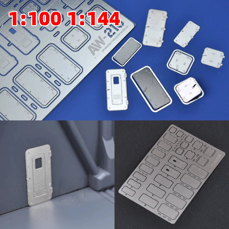 1/100 1/144 PE Scale Model Kit Cabin Door Shaft Silo Safety Door Exit Railing Diorama Models Suits for Robot Spaceship Mech