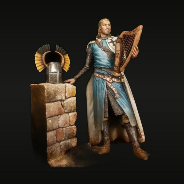 Teutonic Knight Minnesänger with Harp 1/24 Diorama Set
