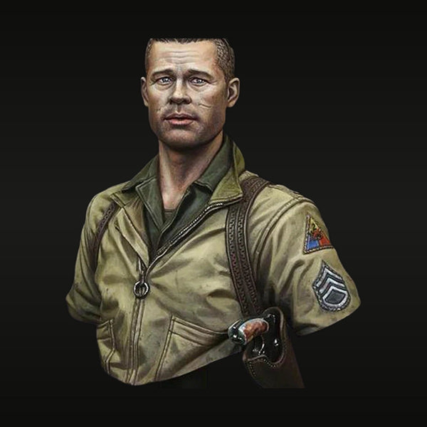 WWII US Army Armored Division Staff Sergeant 1/16 Resin Bust