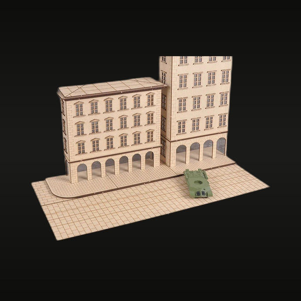 Haussmann European Town Buildings with Base 1/72 Resin Diorama Kit