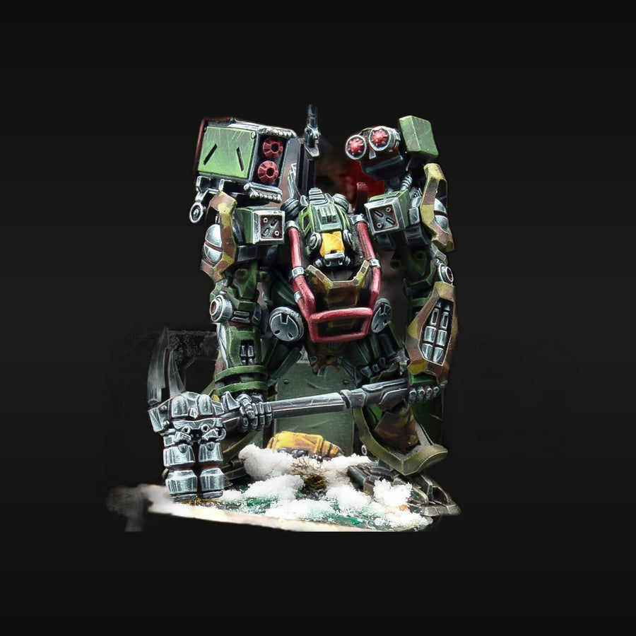 Sci-Fi Heavy Mecha Combat Suit with Weapons and Winter Base 1/35 Resin Kit - unpainted resin model kit