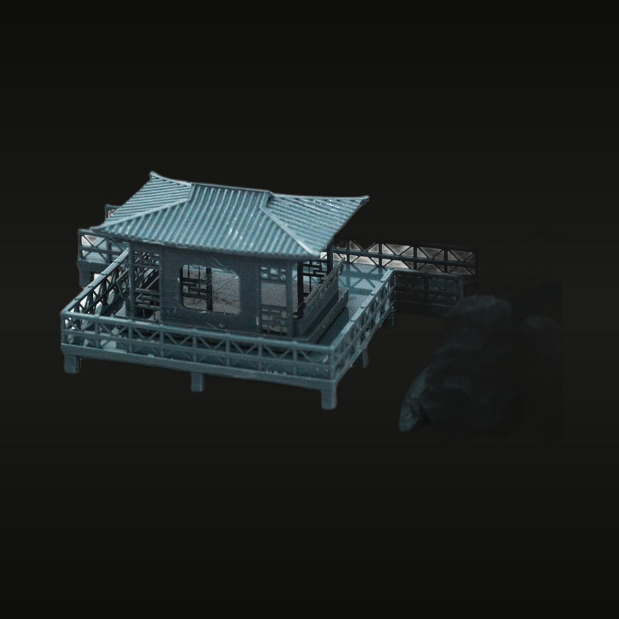 Chinese Lake Pavilion Diorama 1/87 Scale Resin Model Kit - unpainted resin model kit