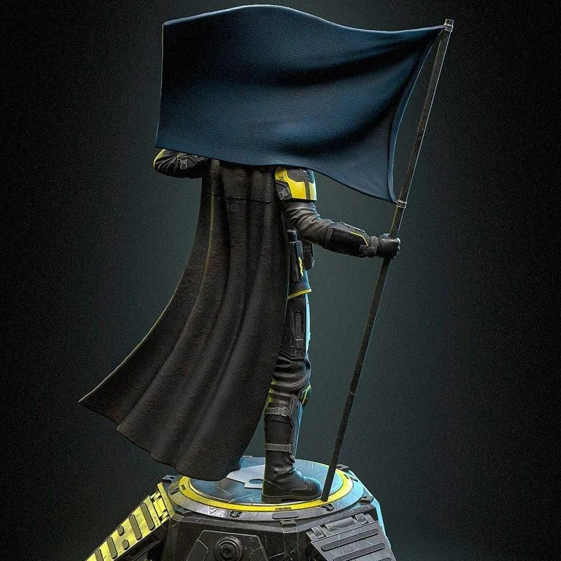 Sci-Fi Armored Soldier with Planetary Globe 1/24 Resin Bust Kit - resin model view 3