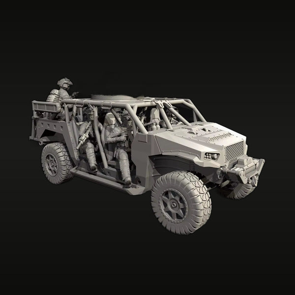 Modern US Special Forces Tactical Vehicle with 4-Man Crew 1/72 Resin Kit