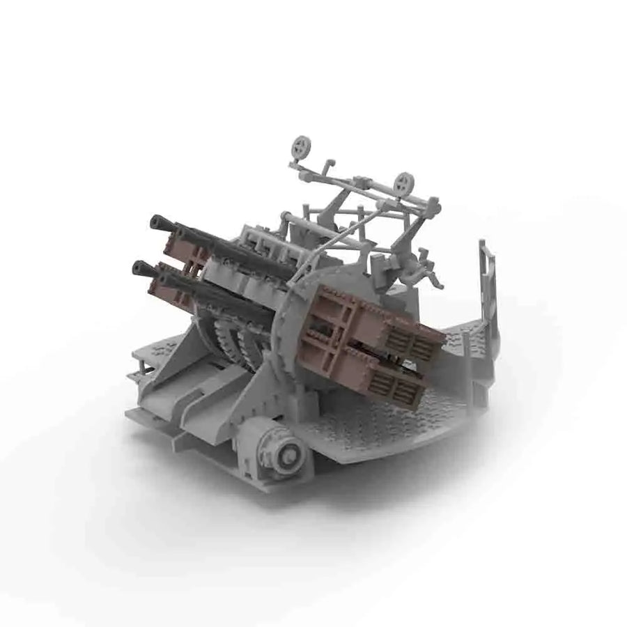 Royal Navy 2-Pounder Pom-Pom Gun Mount Twin Set 1/700 Resin Kit - resin model view 2