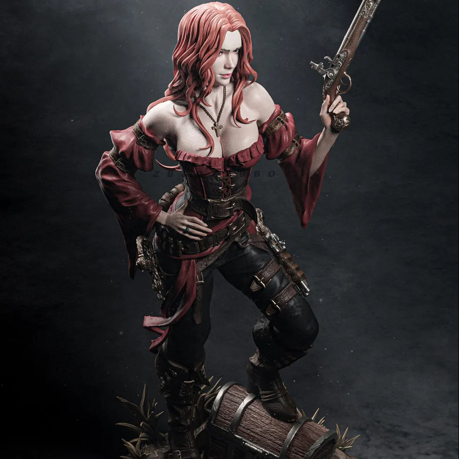 Fantasy Female Pirate Captain with Flintlock 38mm Resin Figure Kit - resin model view 3