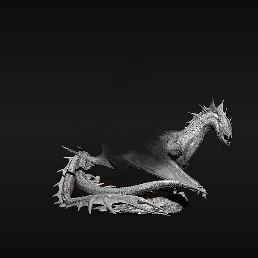 Fantasy Dragon with Spiked Horns 80mm Resin Figure Kit - unpainted resin model kit