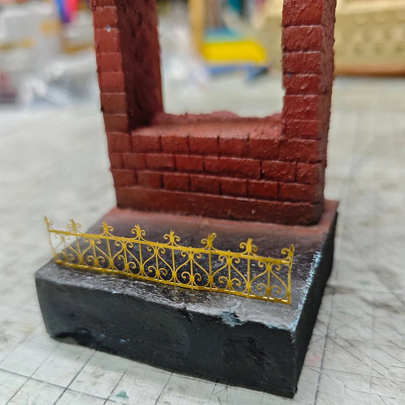 Photo Eatch PE Assembly Architectural Model Sand Table Grille Wall Parapet Iron Fence Building Diorama Scale Model Kit 1/35